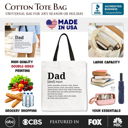 Funny Dad Definition Canvas Tote Bag and Gift