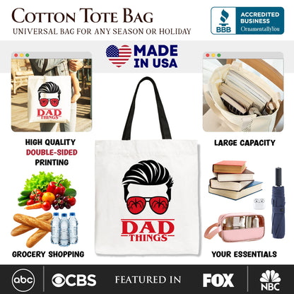 Retro Dad Canvas Tote Bag for Family Gifts