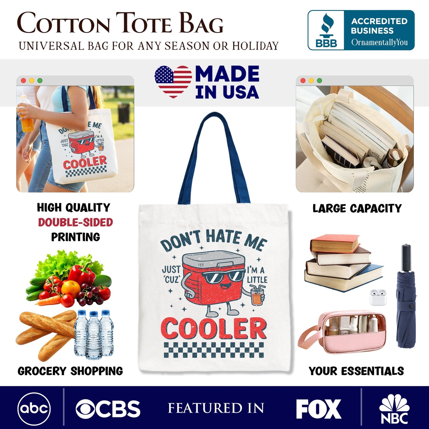 A Cool Summer Canvas Tote Bag for Shopping