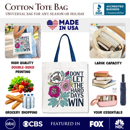 Positive Affirmation Floral Canvas Tote Bag