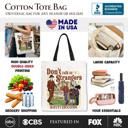 Dont Talk to Strangers Retro Canvas Tote for Kids