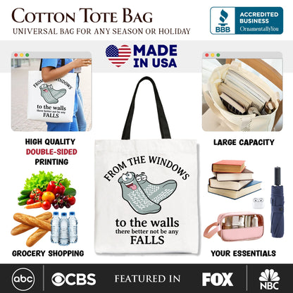 No Falls Socks Tote Bag For the Funny Quote
