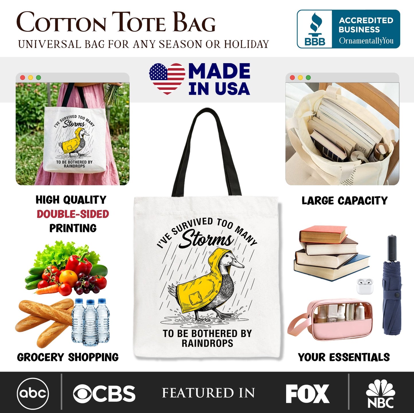 Goose Survival Tote Bag and Funny Quote Gift