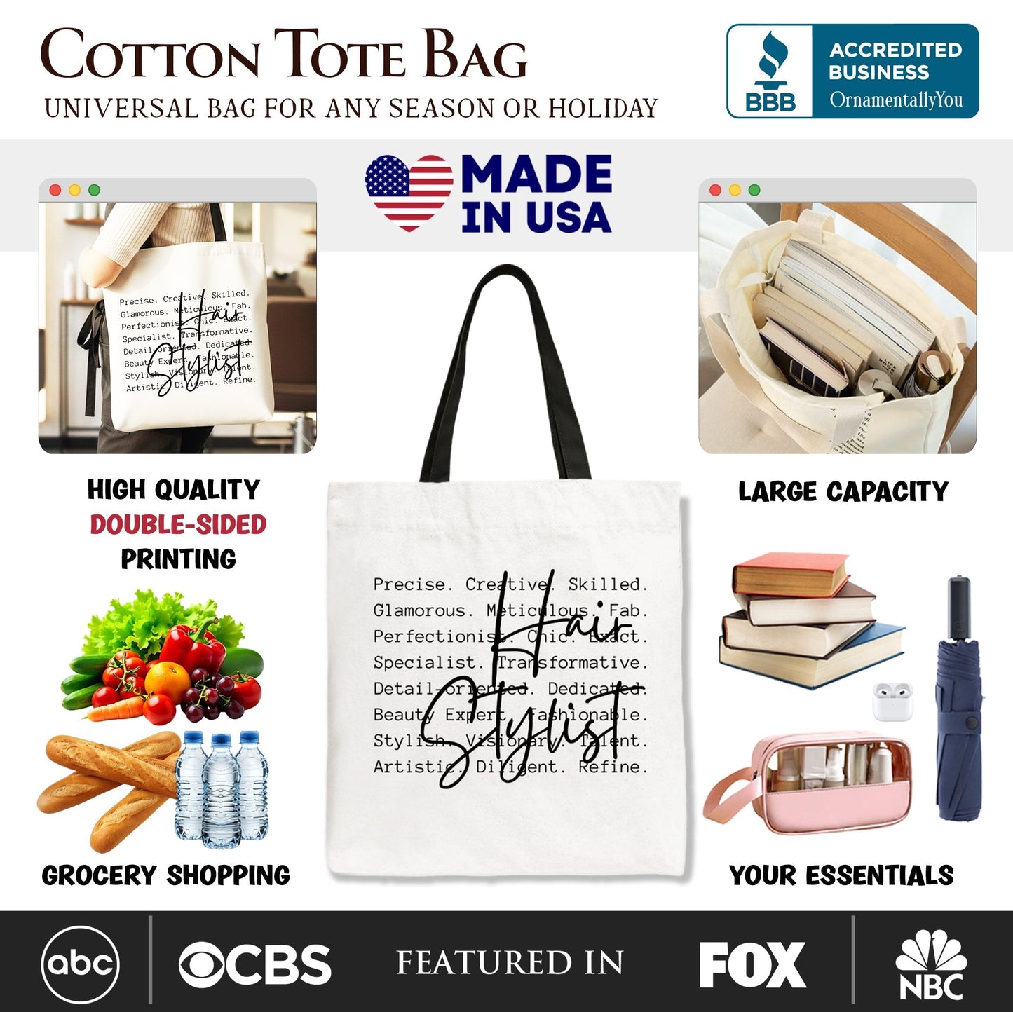 Hair Stylist Canvas Tote Bag and the Salon Gift