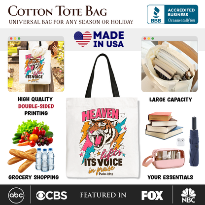 Heaven Lifts a Christian Canvas Tote Bag