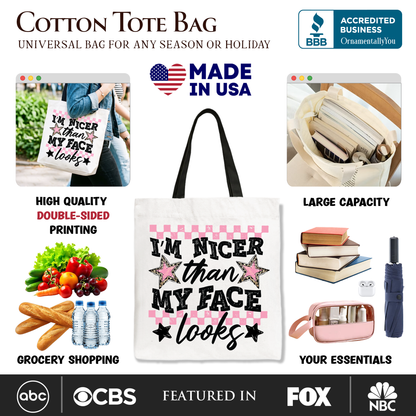 Sarcastic Tote Bag and Checkered Relatable Print