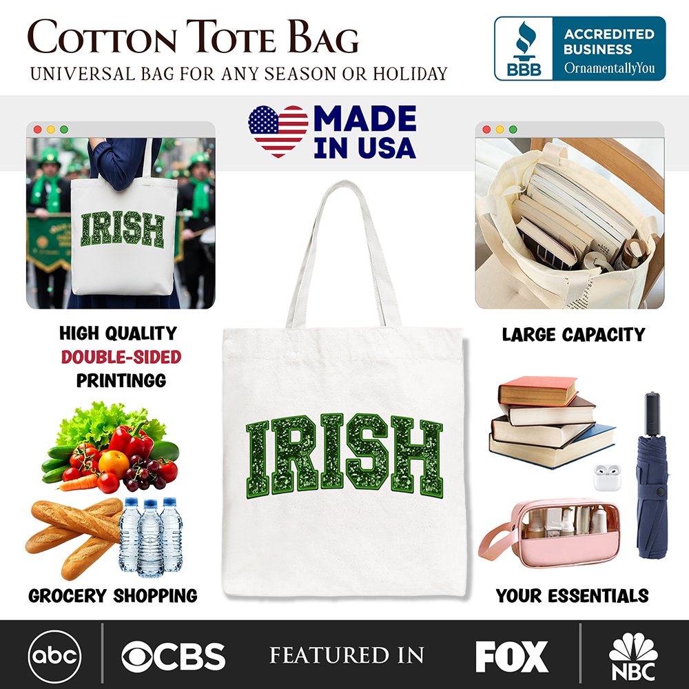 Irish Sequin Tote Bag and St Patricks Day