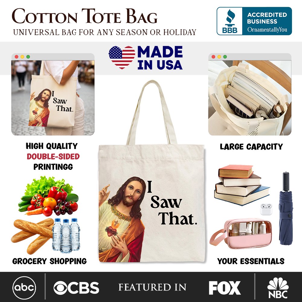 Jesus I Saw That Canvas Tote Bag and Church Gift