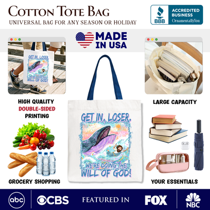 Funny Christian Jonah and the Whale Tote Bag