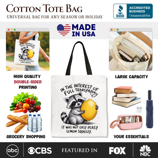 Funny Raccoon Tote Bag And A Sarcastic Gift