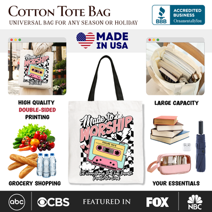 Retro Christian Tote Bag and the Bible Verse Art
