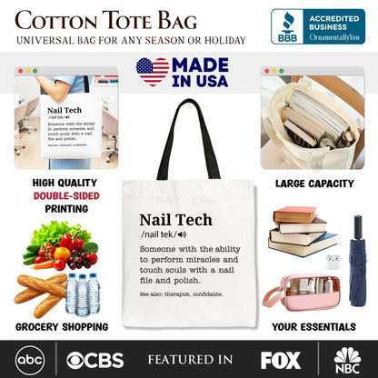 Durable Nail Tech Canvas Tote Bag for Daily Use