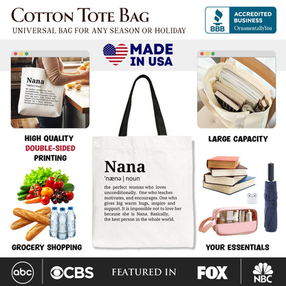 Nana Canvas Tote Bag for Funny Grandmother