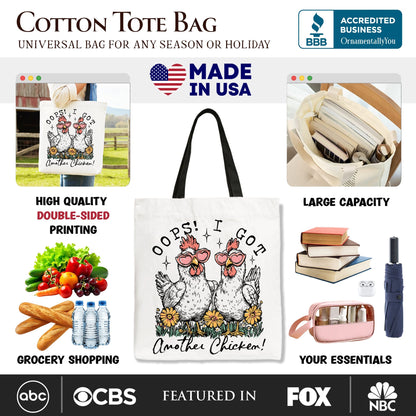 Funny Chicken Canvas Tote Bag For A Farm Fan