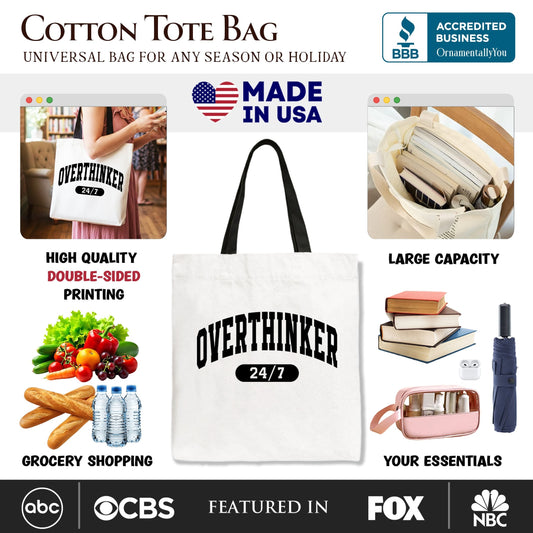 Minimalist Overthinker Tote Bag and Gift for Her