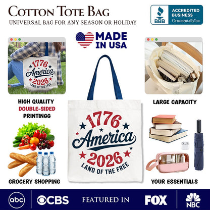 Patriotic and American Freedom Canvas Tote Bag