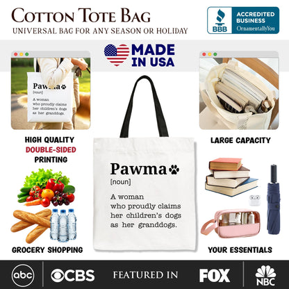 Spacious Canvas Tote Bag For A New Dog Mom