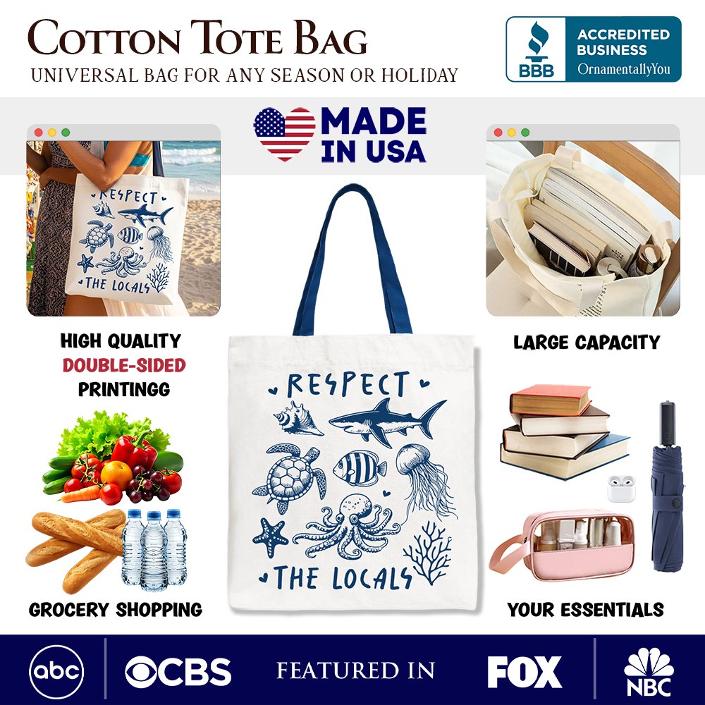 Ocean Animals Canvas Tote Bag and Beach Gear