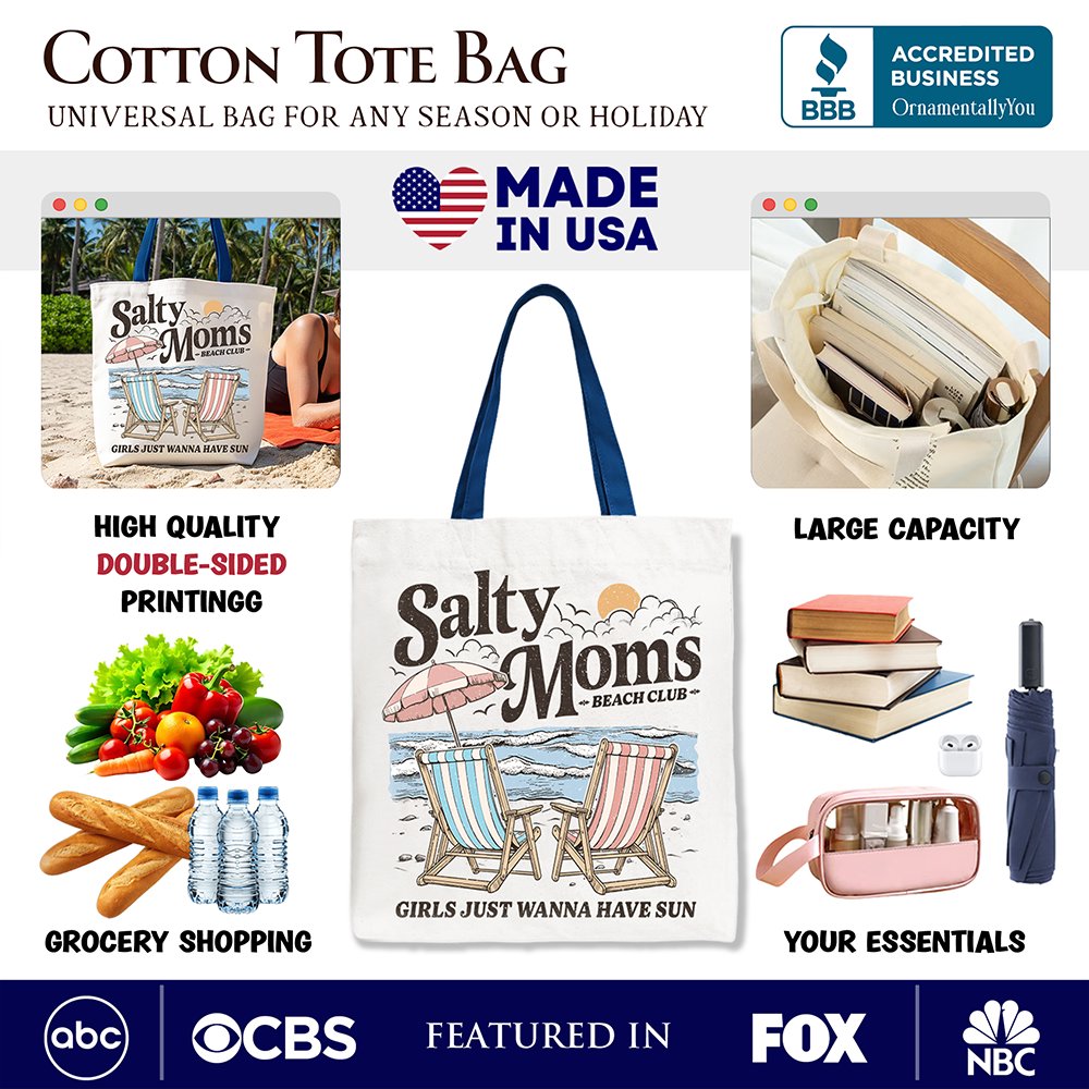 Salty Moms Canvas Tote and Retro Beach Bag