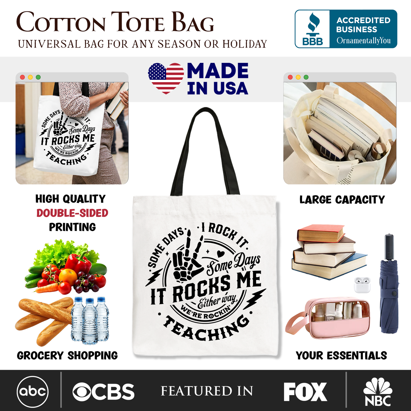 Funny Teacher Canvas Tote Bag and Gift Set