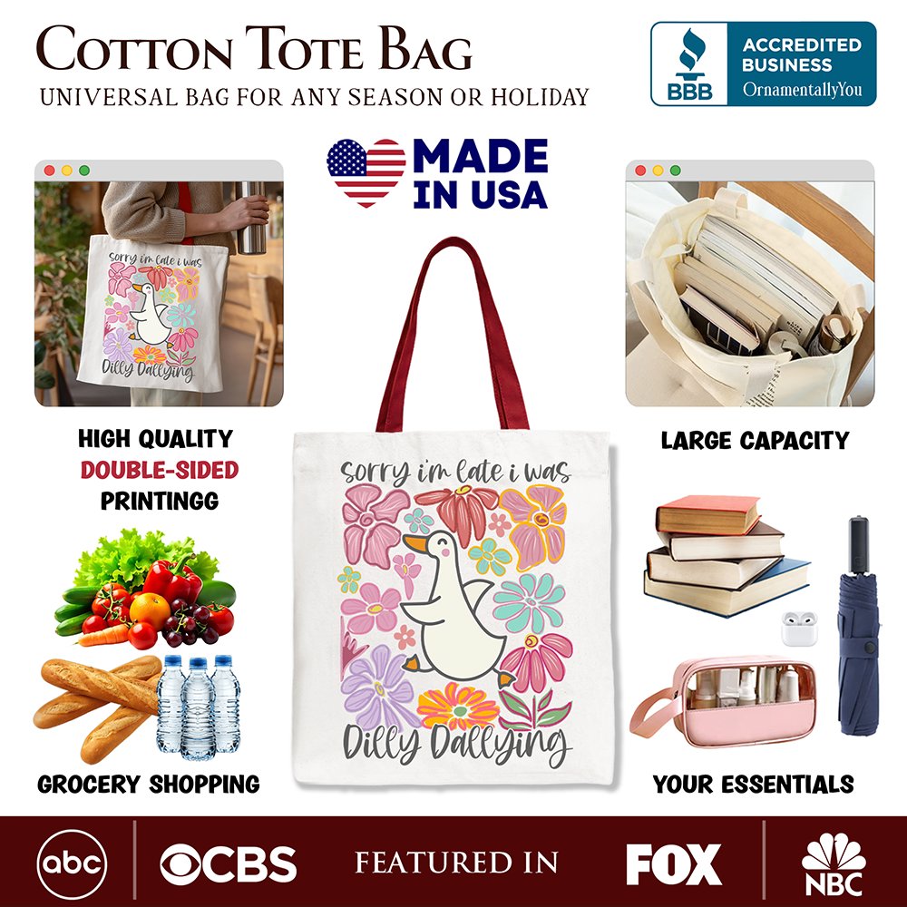 Dilly Dallying Goose Canvas Tote Bag and Gift