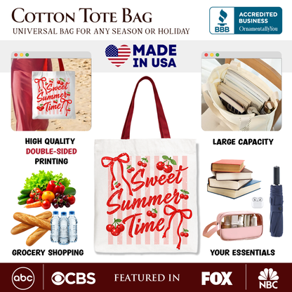Striped Cherry Canvas Tote Bag and a Summer Gift