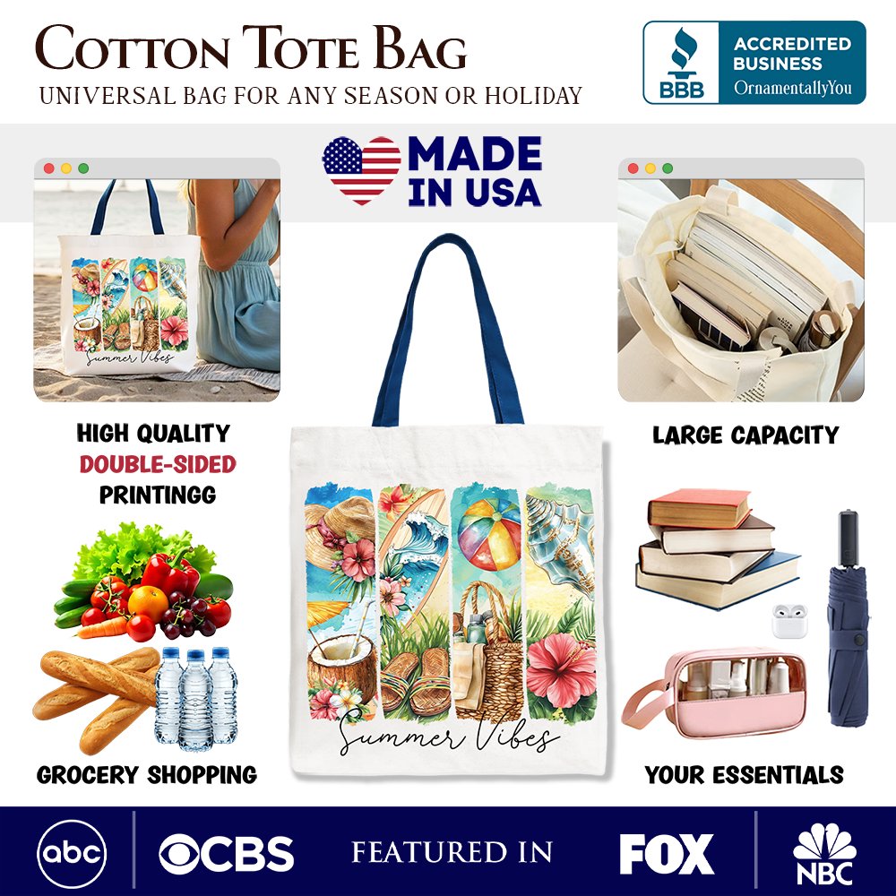 Summer Canvas Tote Bag and Coconut Flowers