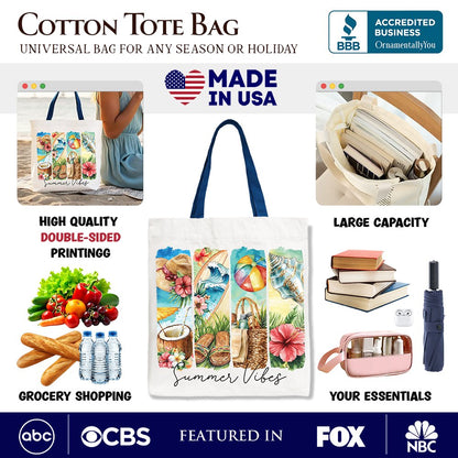 Summer Canvas Tote Bag and Coconut Flowers