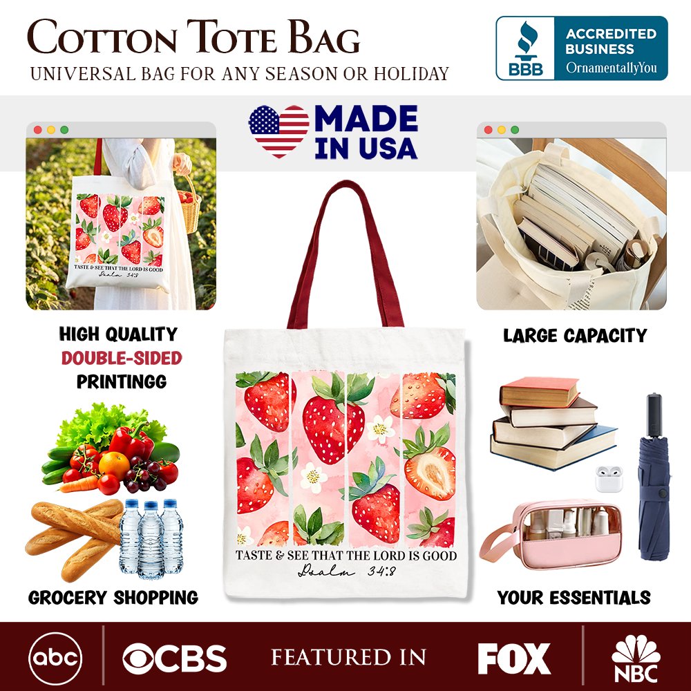 Strawberry Canvas Tote Bag and Christian Faith