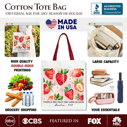 Strawberry Canvas Tote Bag and Christian Faith