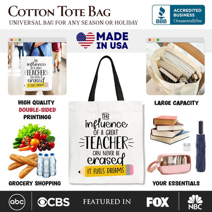 Great Teacher Canvas Tote Bag and a Gift