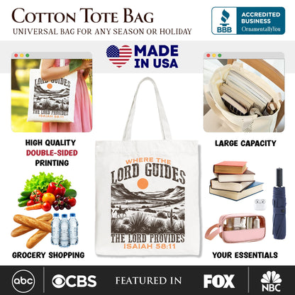 Western Christian Tote Bag For Church And Art