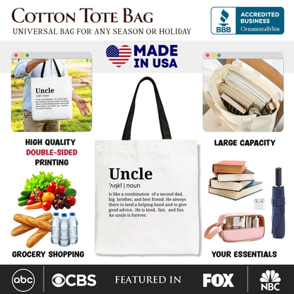 Funny Uncle Definition and Canvas Tote Bag