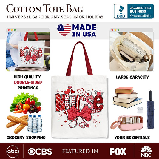 Valentine Nurse And Coquette Canvas Tote Bag