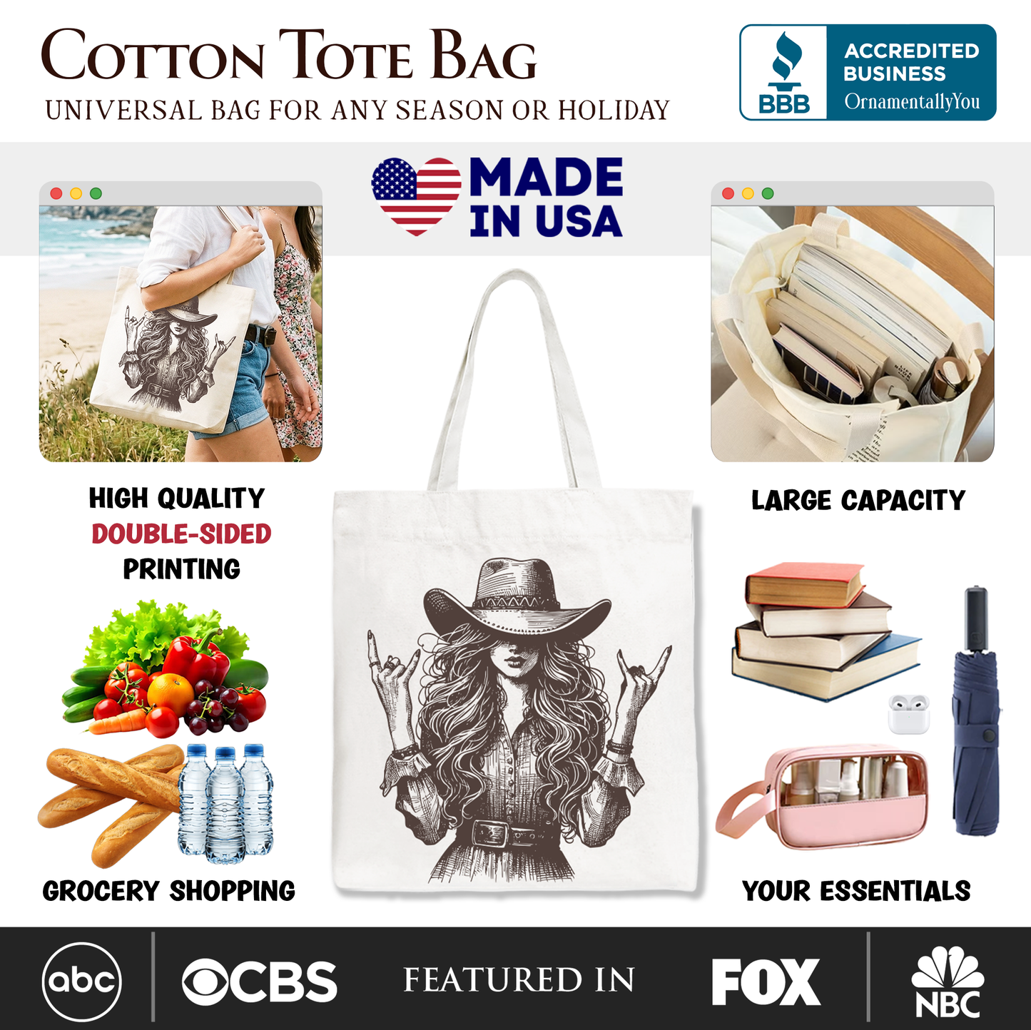 Western Cowgirl Rocker Tote Bag and a Gift