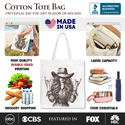 Western Cowgirl Rocker Tote Bag and a Gift