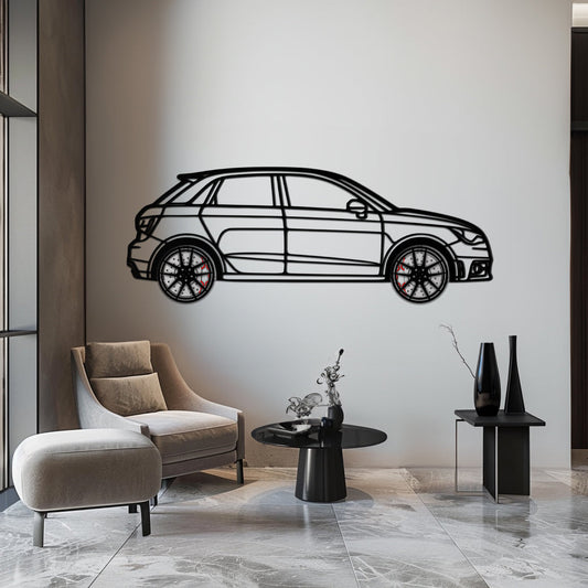 Audi A1 Metal Car Wall Art with Rotating Wheels - Handmade Car Silhouette Decor - Automotive Wall Art for Petrolheads-KAFMEKA094 - Tampa Home & Garden Store