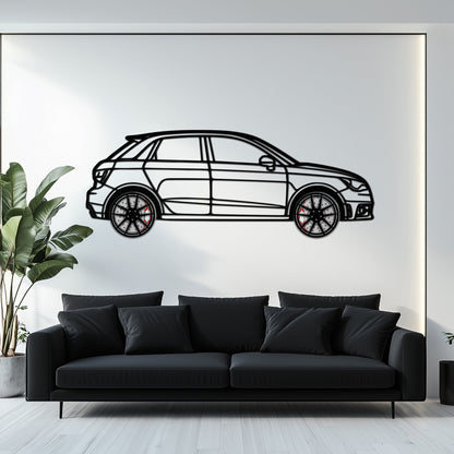 Audi A1 Metal Car Wall Art with Rotating Wheels - Handmade Car Silhouette Decor - Automotive Wall Art for Petrolheads-KAFMEKA094 - Tampa Home & Garden Store