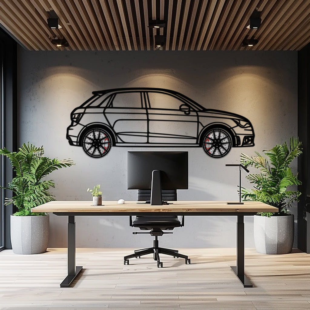 Audi A1 Metal Car Wall Art with Rotating Wheels - Handmade Car Silhouette Decor - Automotive Wall Art for Petrolheads-KAFMEKA094 - Tampa Home & Garden Store