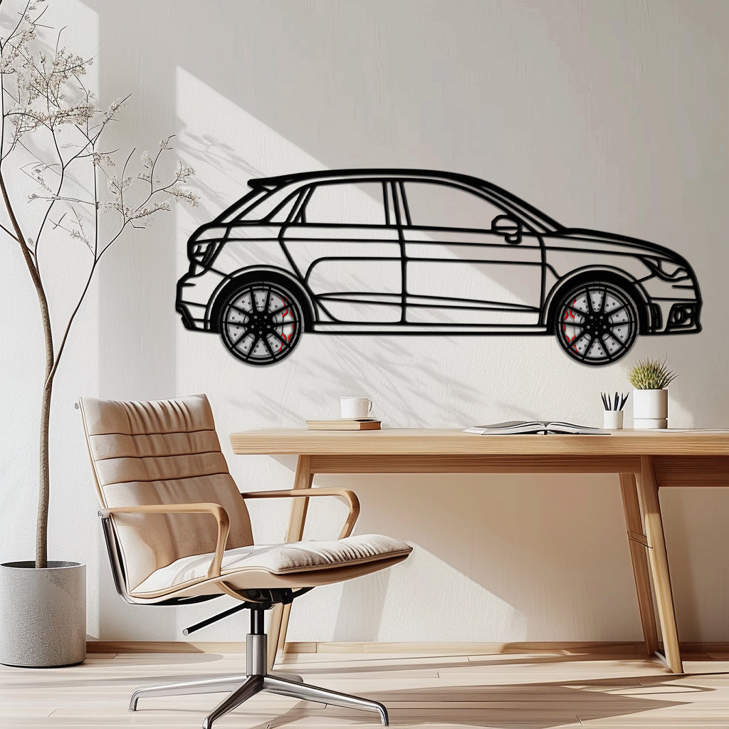 Audi A1 Metal Car Wall Art with Rotating Wheels - Handmade Car Silhouette Decor - Automotive Wall Art for Petrolheads-KAFMEKA094 - Tampa Home & Garden Store