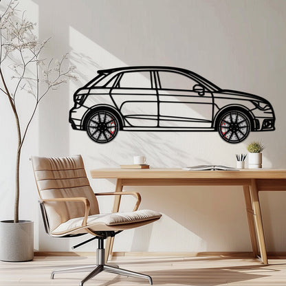 Audi A1 Metal Car Wall Art with Rotating Wheels - Handmade Car Silhouette Decor - Automotive Wall Art for Petrolheads-KAFMEKA094 - Tampa Home & Garden Store