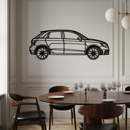 Audi A1 Metal Car Wall Art with Rotating Wheels - Handmade Car Silhouette Decor - Automotive Wall Art for Petrolheads-KAFMEKA094 - Tampa Home & Garden Store
