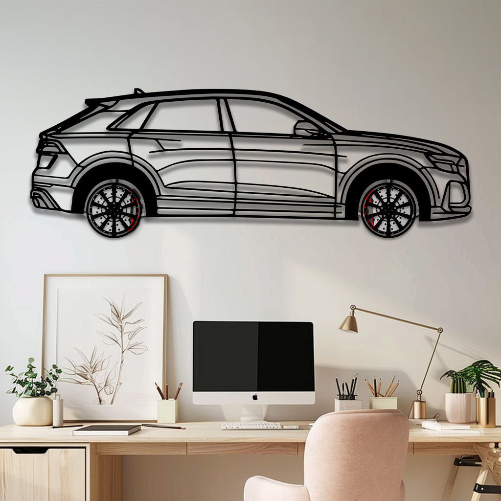 Audi Q8 Metal Car Wall Art with Rotating Wheels - Handmade Luxury SUV Silhouette Decor - Automotive Wall Art for Petrolheads - KAFMEKA095 - Tampa Home & Garden Store