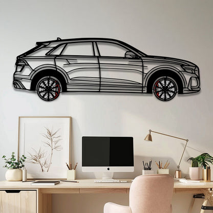 Audi Q8 Metal Car Wall Art with Rotating Wheels - Handmade Luxury SUV Silhouette Decor - Automotive Wall Art for Petrolheads - KAFMEKA095 - Tampa Home & Garden Store