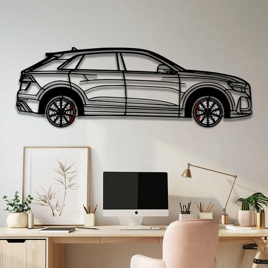 Audi Q8 Metal Car Wall Art with Rotating Wheels - Handmade Luxury SUV Silhouette Decor - Automotive Wall Art for Petrolheads - KAFMEKA095 - Tampa Home & Garden Store