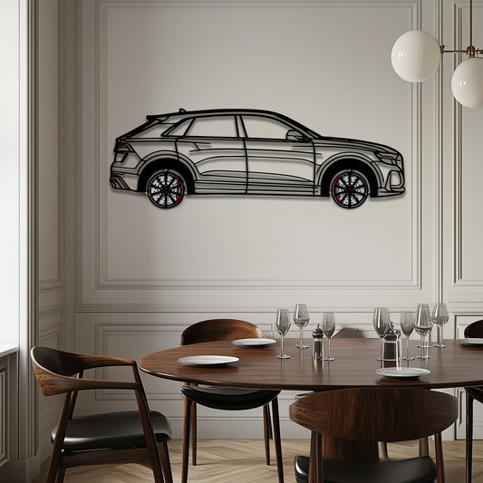 Audi Q8 Metal Car Wall Art with Rotating Wheels - Handmade Luxury SUV Silhouette Decor - Automotive Wall Art for Petrolheads - KAFMEKA095 - Tampa Home & Garden Store