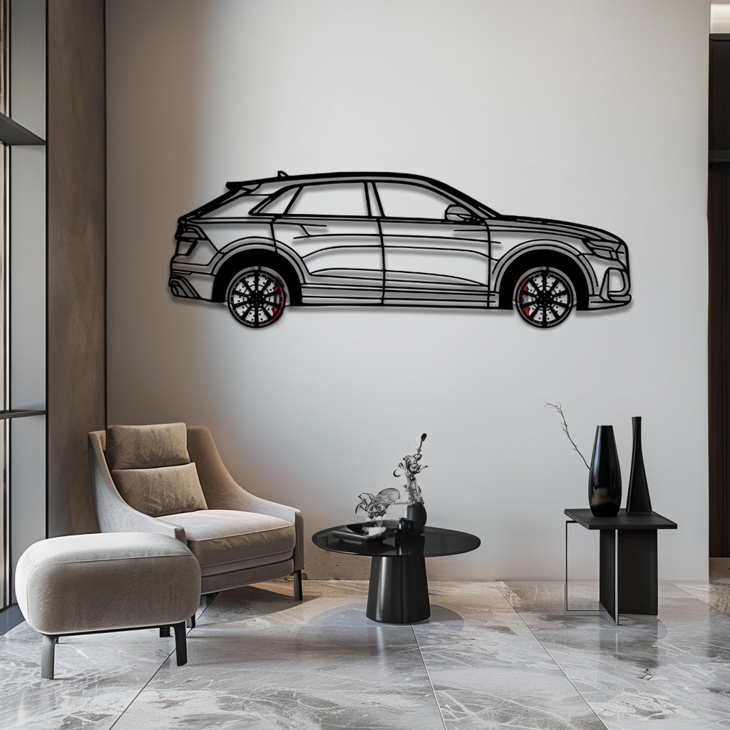Audi Q8 Metal Car Wall Art with Rotating Wheels - Handmade Luxury SUV Silhouette Decor - Automotive Wall Art for Petrolheads - KAFMEKA095 - Tampa Home & Garden Store