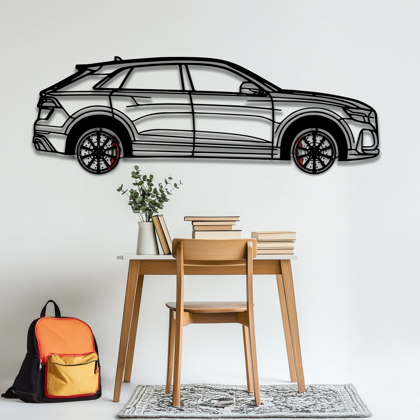 Audi Q8 Metal Car Wall Art with Rotating Wheels - Handmade Luxury SUV Silhouette Decor - Automotive Wall Art for Petrolheads - KAFMEKA095 - Tampa Home & Garden Store