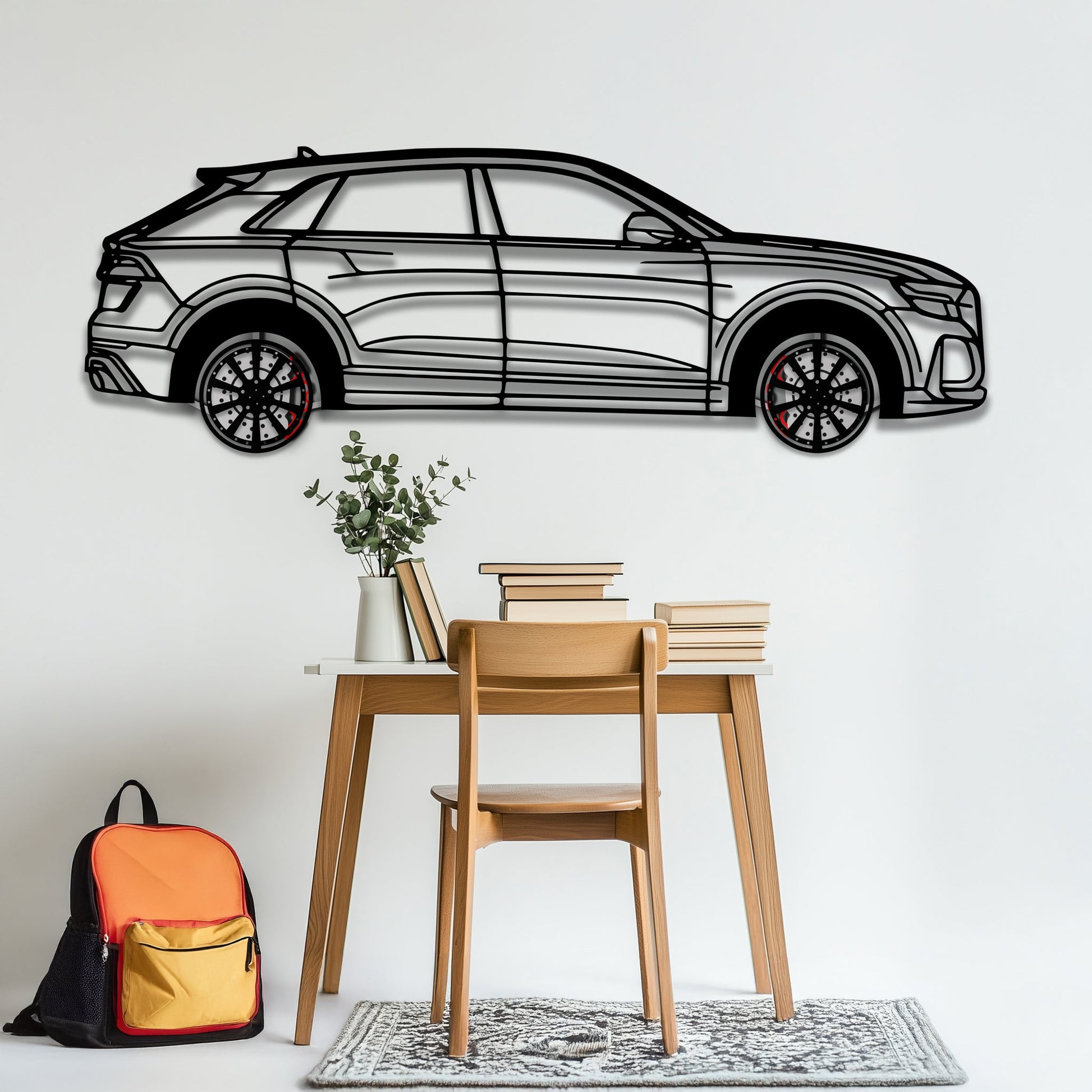 Audi Q8 Metal Car Wall Art with Rotating Wheels - Handmade Luxury SUV Silhouette Decor - Automotive Wall Art for Petrolheads - KAFMEKA095 - Tampa Home & Garden Store