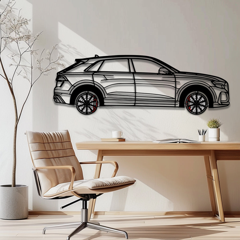 Audi Q8 Metal Car Wall Art with Rotating Wheels - Handmade Luxury SUV Silhouette Decor - Automotive Wall Art for Petrolheads - KAFMEKA095 - Tampa Home & Garden Store